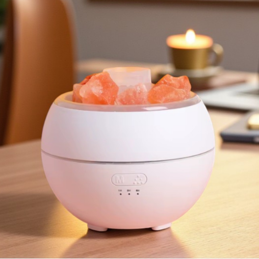 Elektromos, USB-s levegő párásító, aroma diffúzor Himalája sókristályokkal